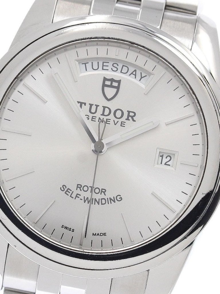 Tudor Glamor Date Day 56000 Silver Dial Automatic Mens Watch948028